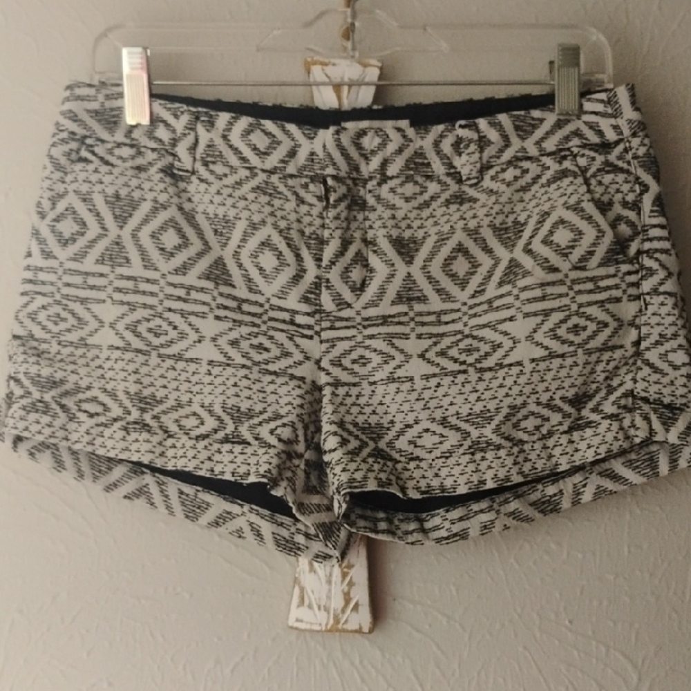 Patterned Black and White Women's Shorts